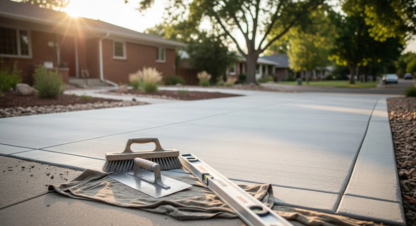 Decorative concrete patio with stamped finish