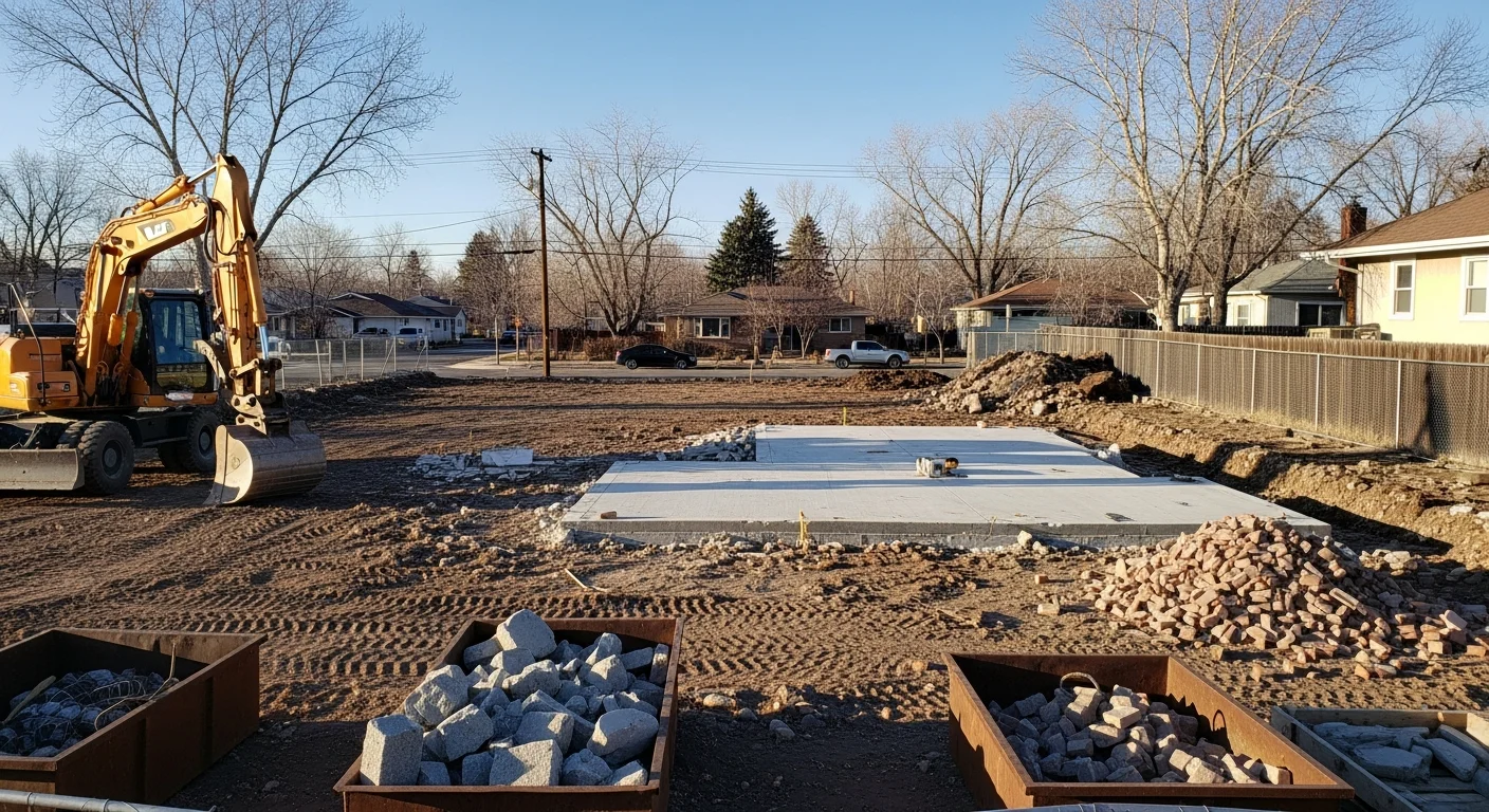 Demolition equipment removing concrete structure