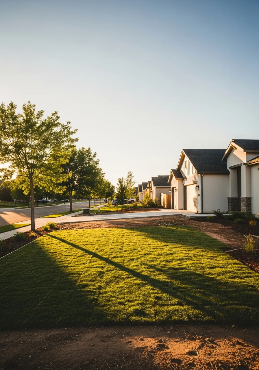 Parker residential street showing newer construction and established landscaping.